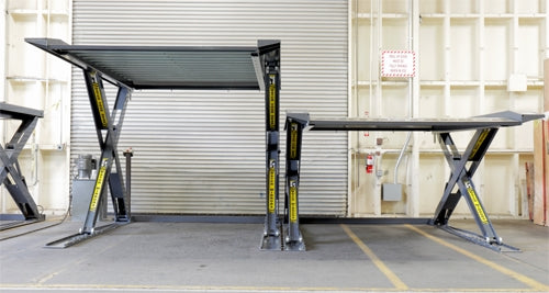 Autostacker Parking lift with a standard 6,000-pound capacity, equipped with a standard console including a power unit, operating on 110V, 50/60HZ, and 1-Phase power supply