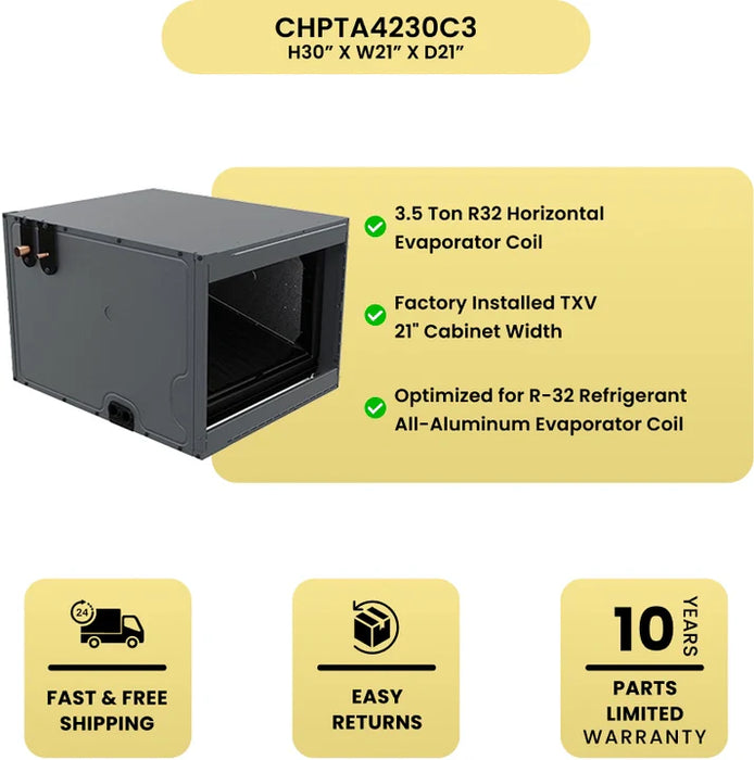 Goodman 3.5 Ton R32 Horizontal Evaporator Coil - CHPTA4230C3
