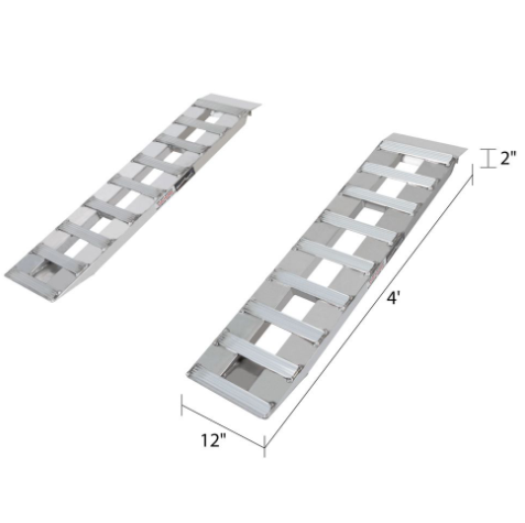 Heavy Duty Ramps 48" x 12" Rung, Hook/Plate, 3,000 lbs per axle  Loading height: 10"-12"