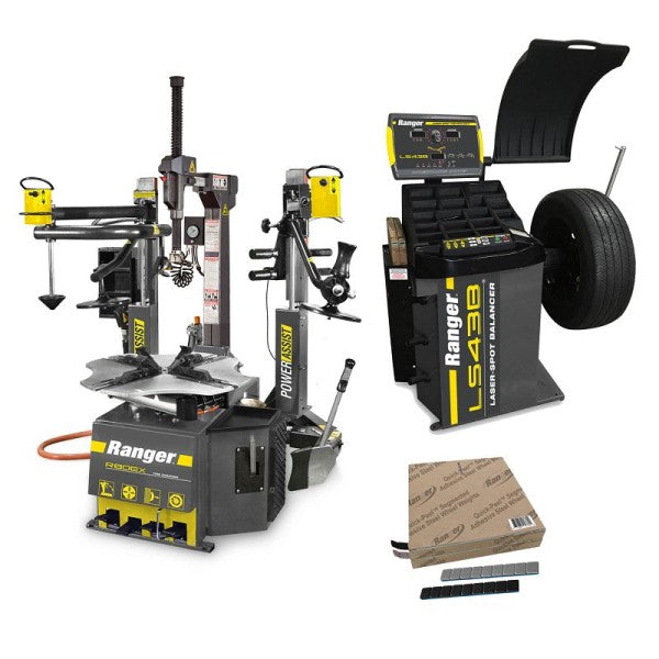 Combo Package: Ranger R80EX Tilt Back Dual-Tower Assist Tire Changer & LS43B 3D Quick-Touch™ Laser-Spot™ Wheel Balancer