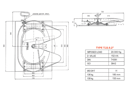 Tulga T.22.D.2" Steel Fifth Wheel Hitch Plate For Semi Trailer Trucks